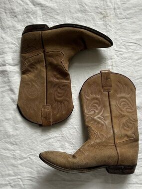 Vintage Y2K Suede Cowboy Boots Size 7